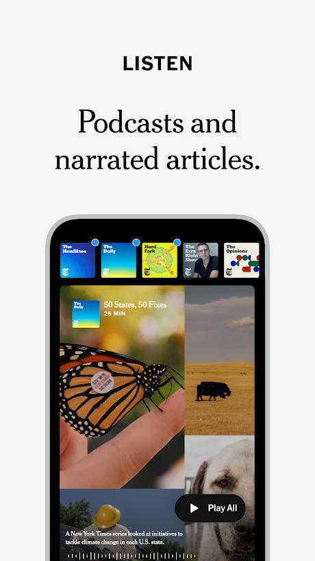 The New York Times app — audio